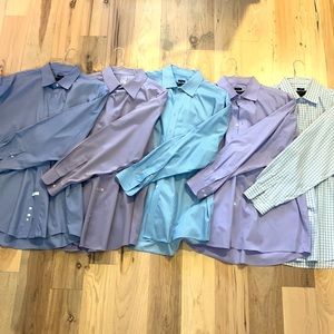 Lot of 5 Pronto Uomo Non Iron Dress Shirts- Size 17 1/2 34/35 -